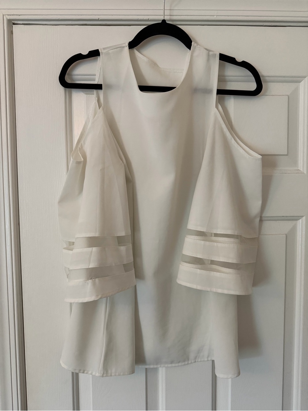Amazon White Cold-Shoulder Layered Camisole